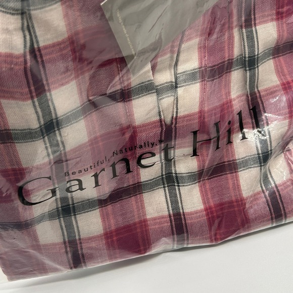 Garnet Hill Red Gauze Organic-Cotton Plaid Popover Blouse Women Medium 50683 NWT - Picture 7 of 11
